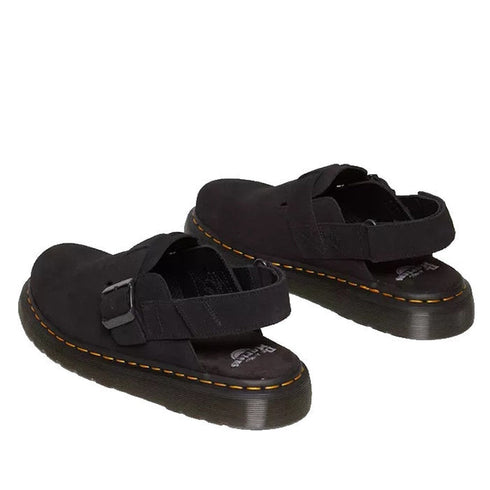 Dr Martens - Black Jorge II Black Suede Sling Back Sandal Mules CLEARANCE